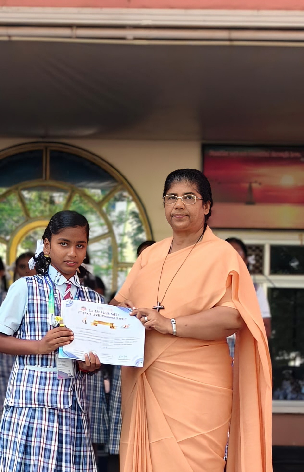 Swathi S of VI-C — 3rd Place, making waves and winning hearts at the 1st State Level Swimming Meet, Salem